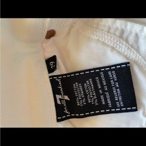 7 for all mankind white straight leg jeans sz 29